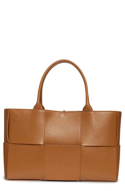 Bottega Veneta Arco Mini Intrecciato Leather Tote In Camel 20-gold