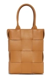 Bottega Veneta Cassette Leather Crossbody Bag In Camel 20-gold