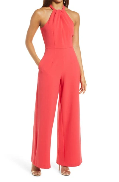 Julia Jordan Halter Neck Jumpsuit In Watermln