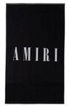 Amiri Core Logo Cotton Towel In Black / White