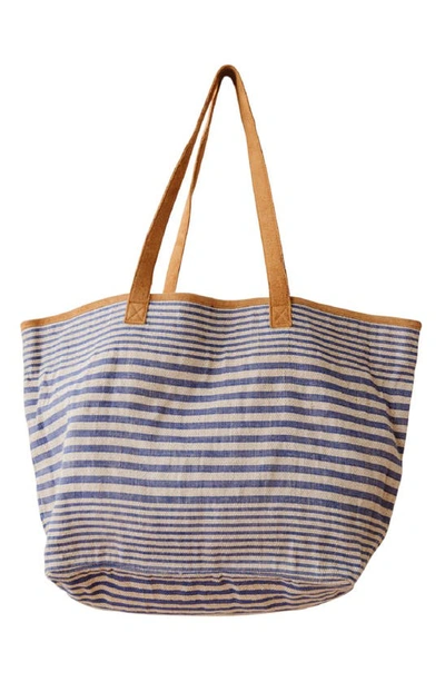 Will And Atlas Paloma Stripe Tote Bag In Indigo