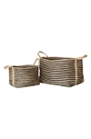 Will And Atlas Jute Basket In Striped
