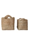 Will And Atlas Set Of 2 Rectangular Jute Tray Baskets In Natural