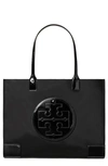 Tory Burch Ella Tote Bag In Black Leather In Black