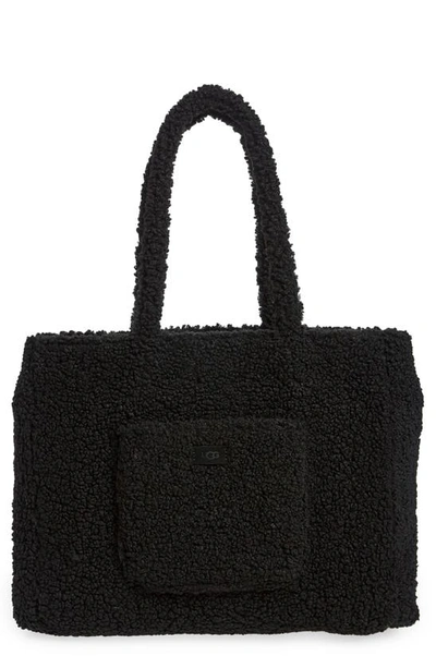 Ugg Faux-shearling Tote Bag In Black