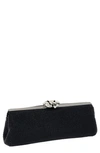 Whiting & Davis Flower Crystal-embellished Clutch Bag In Black