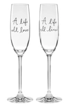 Kate Spade A Charmed Life 2-piece Toasting Flute Set In White