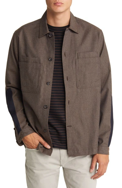 Oliver Spencer Avery Flannel Button-up Overshirt In Chestnut Brown