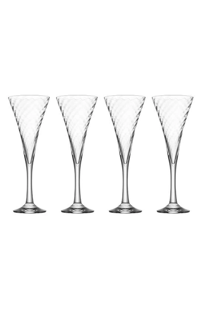 Orrefors Helena Champagne Glasses Set Of 4 In Clear