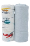 Little Unicorn Kids' 2-pack Muslin Swaddle Blanket In Air Show