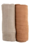 Little Unicorn 2-pack Muslin Swaddle Blanket In Caramel