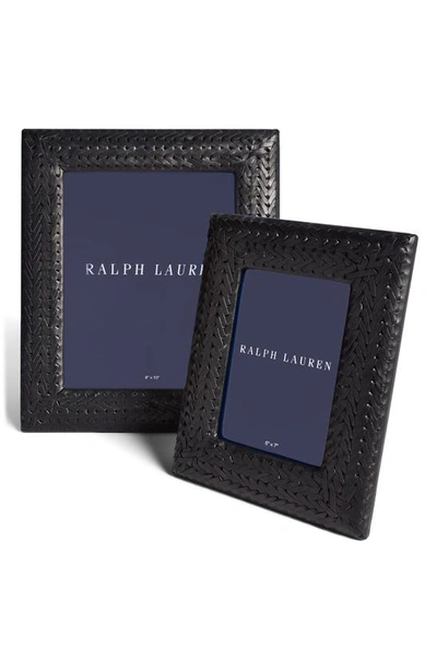 Ralph Lauren Adrienne Leather Picture Frame In Black