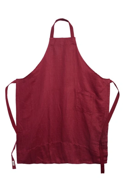 Tekla Linen Apron In Claret