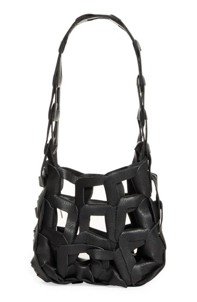 Sc103 Mini Links Leather Tote In Black