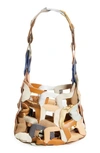 Sc103 Mini Links Leather Tote In Cosmic Sand