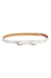 Kate Spade Imitation Pearl Bow Belt In Dove White