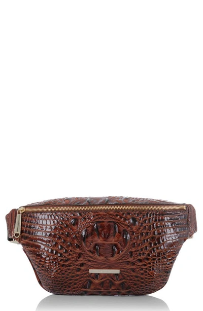 Brahmin Croc Embossed Leather Harker Belt Bag In Pecan