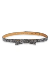 Kate Spade Glitter Bow Belt In Black Glitter