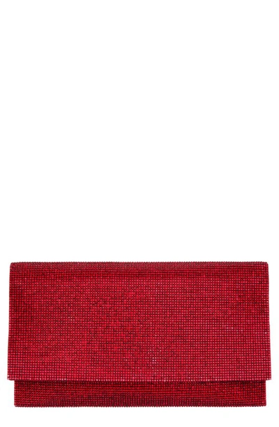 Nina Crystal Clutch In Siam Red