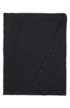 Parachute Cloud Cotton & Linen Gauze Throw Blanket In Coal