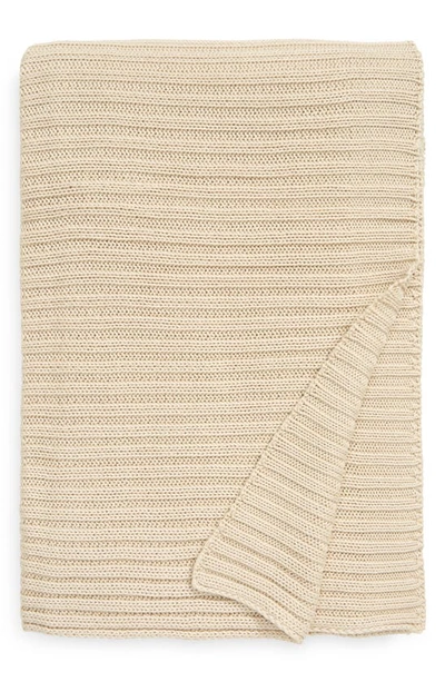 Parachute Oversize Knit Throw Blanket In Flax