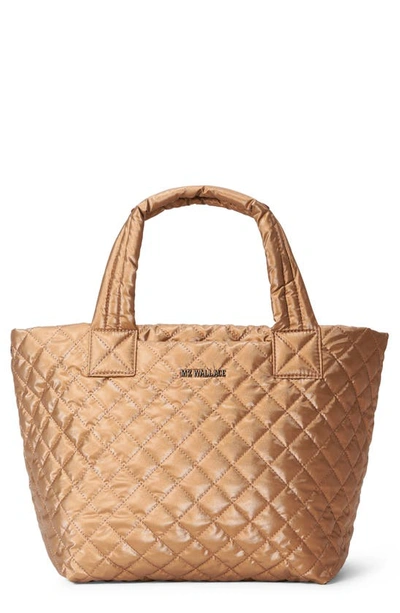 Mz Wallace Women's Small Metro Quilted Nylon Tote Deluxe In Copper