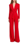 A.l.c Kieran Ii Belted Crepe Wide-leg Jumpsuit In Red