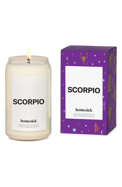 Homesick Scorpio Scented Candle In White
