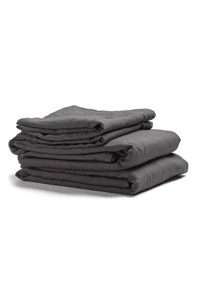 Piglet In Bed Linen Sheet Set In Charcoal Gray