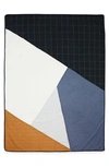 Anchal Naari Colorblock Quilted Throw Blanket In Charcoal