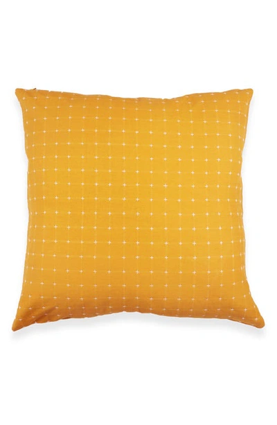 Anchal Cross Stitch Accent Pillow In Yellow