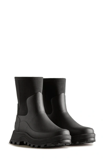 Hunter City Explorer Waterproof Short Rain Boot In Black