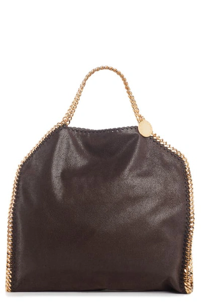 Stella Mccartney Tiny Falabella Faux Leather Tote In Chocolate Brown