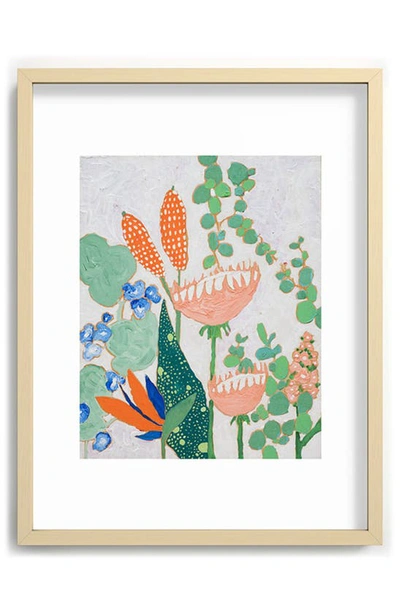 Deny Designs Protea & Birds Of Paradise Framed Art Print In Green