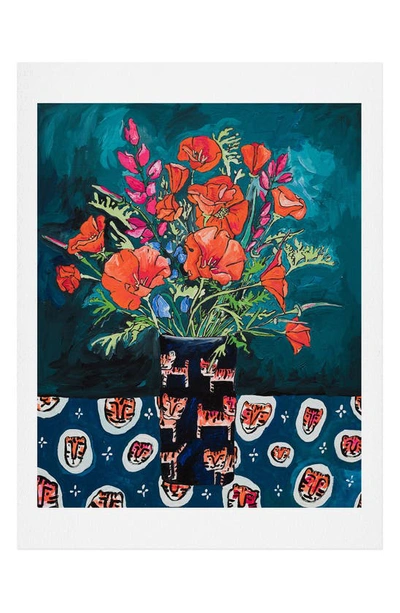 Deny Designs California Bouquet Art Print In Blue