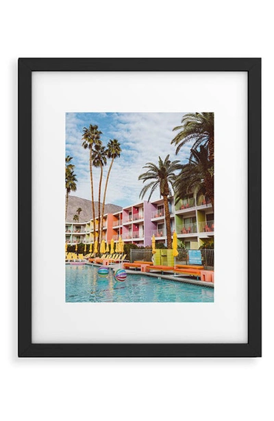 Deny Designs Palm Springs Pool Day Vii Framed Art Print In Blue