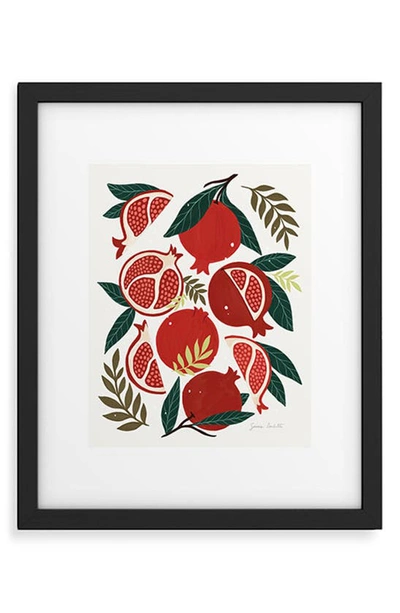 Deny Designs Pomegranates Pattern Framed Art Print In Green