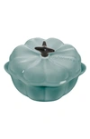 Le Creuset Sea Salt Figural Pumpkin Petite Cocotte With $3 Credit In Nocolor