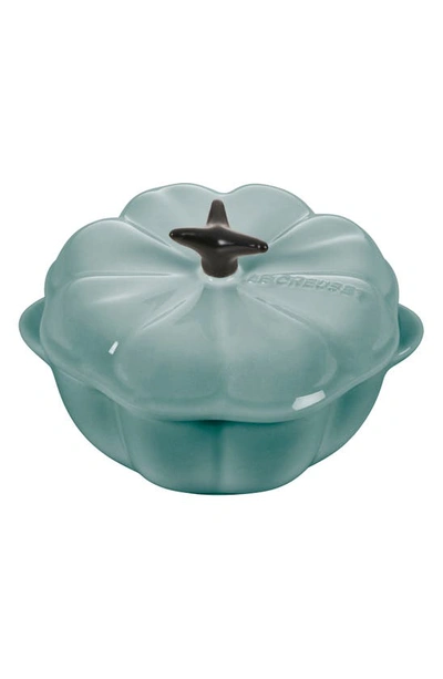 Le Creuset Sea Salt Figural Pumpkin Petite Cocotte With $3 Credit In Sea Salt