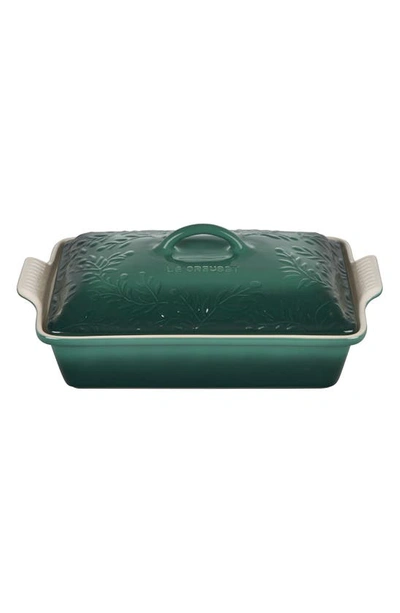 Le Creuset Artichaut Embossed Lid Heritage Casserole Baking Dish With $14 Credit