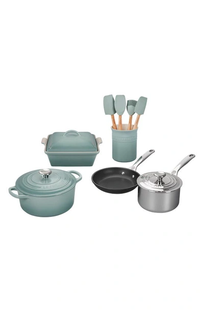 Le Creuset 12-piece Mixed Material Cookware Set In Sea Salt