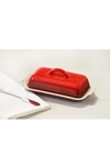 Le Creuset Heritage Butter Dish In Cerise