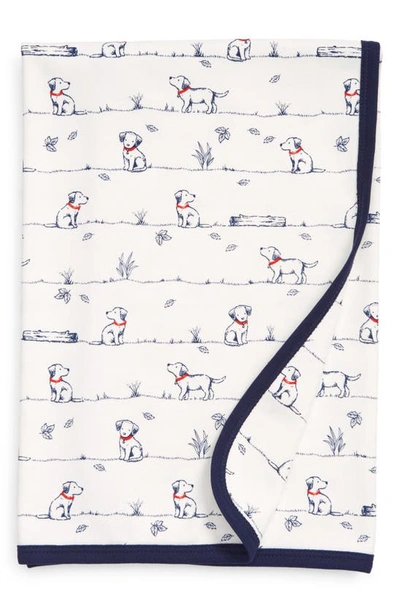 Little Me Puppy Run Blanket In Blue