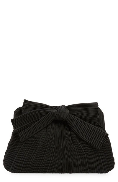 Loeffler Randall Mini Pleated Bow Frame Clutch In Black