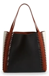 Chloé Louela Tricolor Twisted Cutout Tote Bag In 001 Black