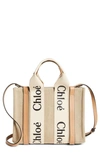 Chloé Woody Small Tote Bag In White Beige 1