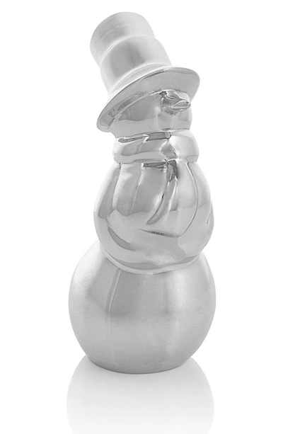 Nambe Mini Snowman Christmas Decor In Silver-tone