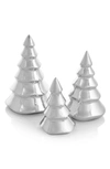 Nambe Holiday Mini Christmas Tree Three-piece Set In Silver