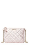 Mz Wallace Ruby Quilted Crossbody Bag In Pale Rose Gold Metallic