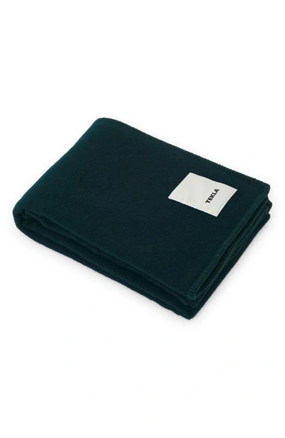 Tekla Merino Wool Throw Blanket In Dark Green